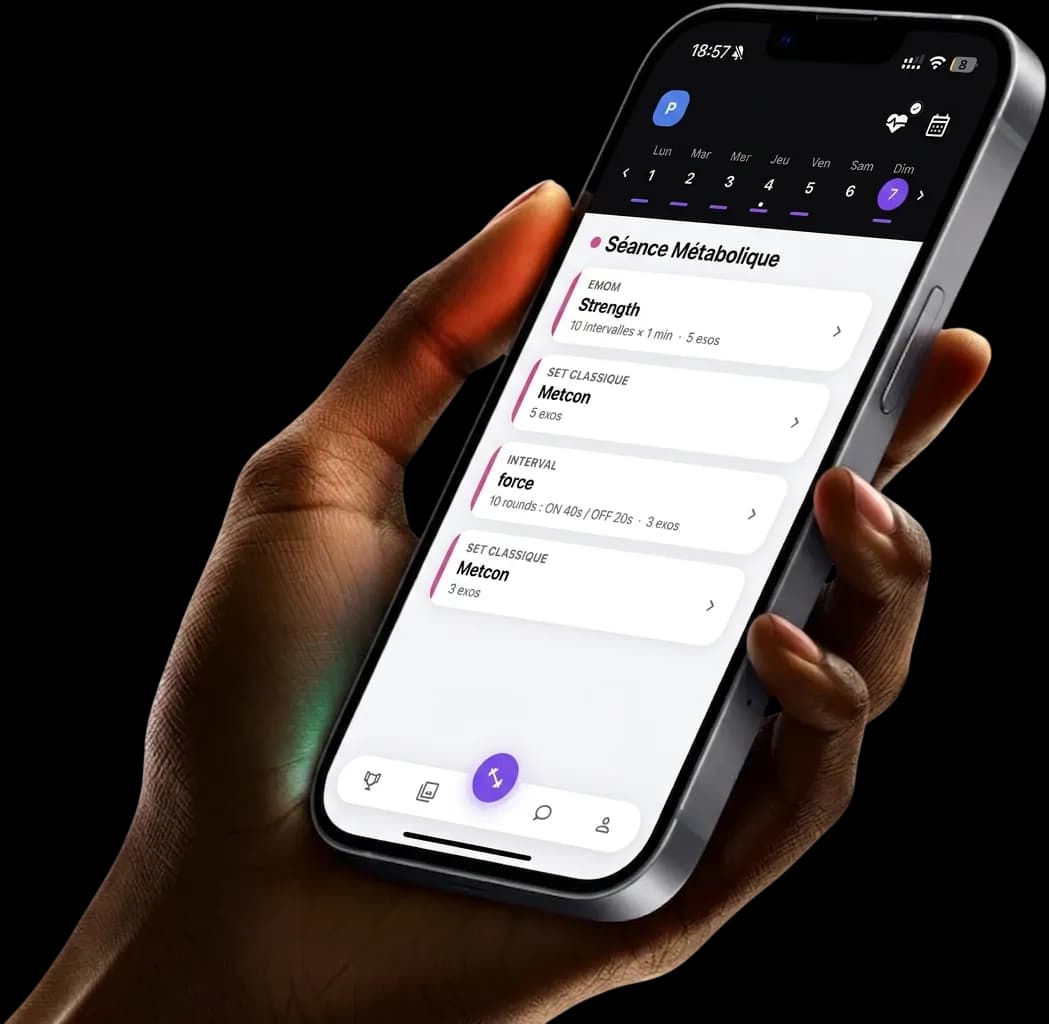 The WIBOCK app on a smartphone, held in hand